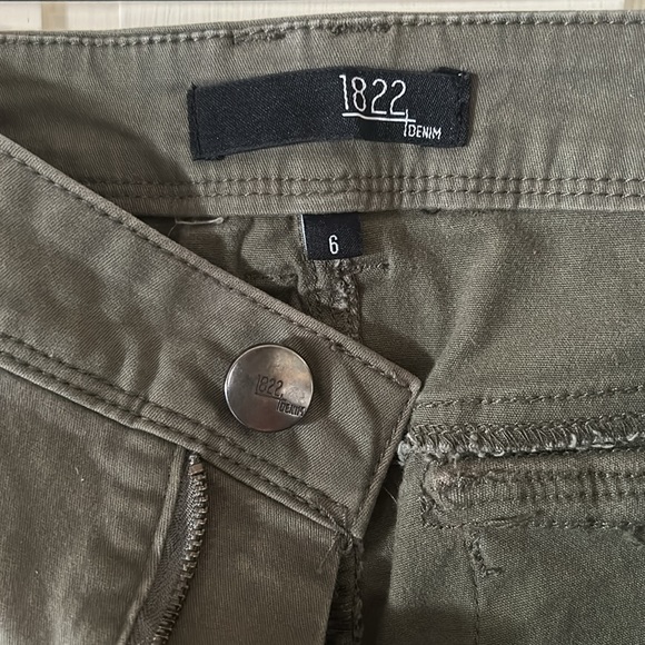 1822 Denim Army Green Jeans Size 6/Straight Leg/Stretch - Picture 3 of 5